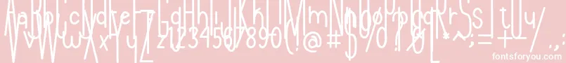 Andeglei sanse-fontti – valkoiset fontit vaaleanpunaisella taustalla