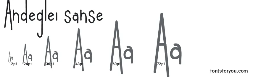 Размеры шрифта Andeglei sanse