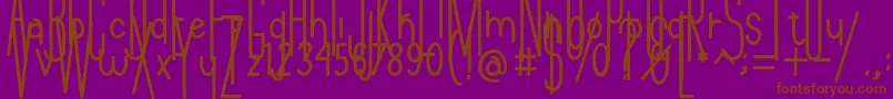 Andeglei sanse-Schriftart – Braune Schriften auf violettem Hintergrund