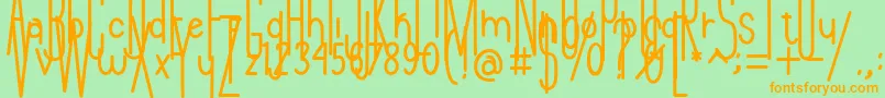 Andeglei sanse Font – Orange Fonts on Green Background