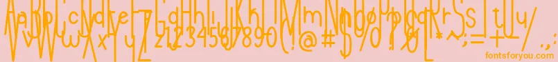 Andeglei sanse Font – Orange Fonts on Pink Background