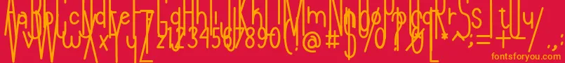 Andeglei sanse Font – Orange Fonts on Red Background