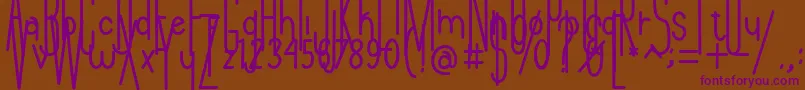 Andeglei sanse Font – Purple Fonts on Brown Background