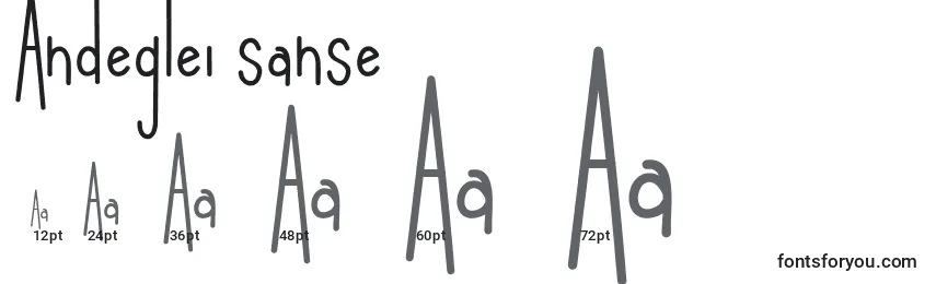 Размеры шрифта Andeglei sanse (119527)