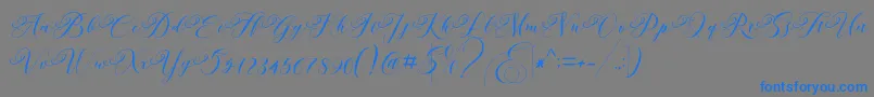 Andeglei-Schriftart – Blaue Schriften auf grauem Hintergrund