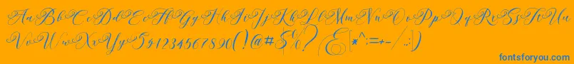 Andeglei Font – Blue Fonts on Orange Background