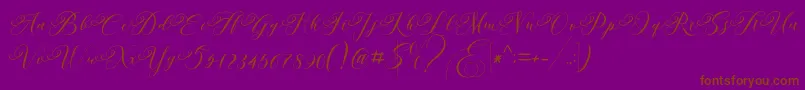 Andeglei-Schriftart – Braune Schriften auf violettem Hintergrund