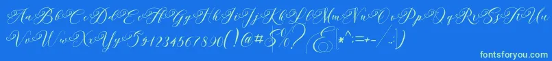 Andeglei Font – Green Fonts on Blue Background