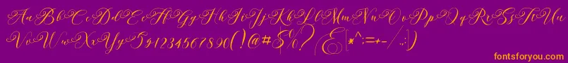 Andeglei Font – Orange Fonts on Purple Background