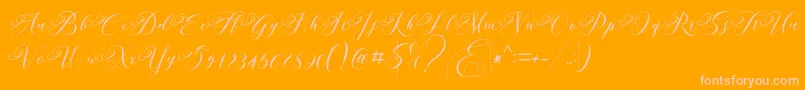 Andeglei-fontti – vaaleanpunaiset fontit oranssilla taustalla