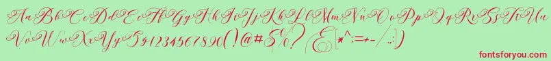 Andeglei Font – Red Fonts on Green Background