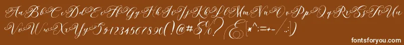 Andeglei-Schriftart – Weiße Schriften auf braunem Hintergrund