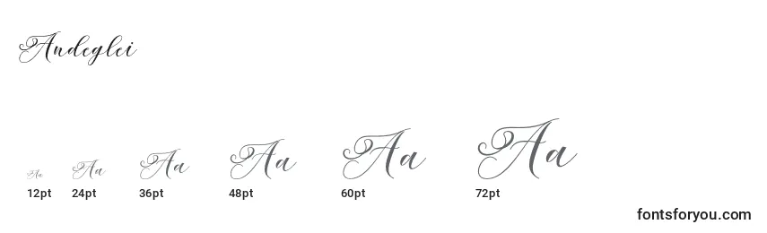 Andeglei Font Sizes