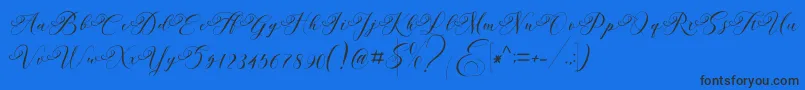 Andeglei Font – Black Fonts on Blue Background