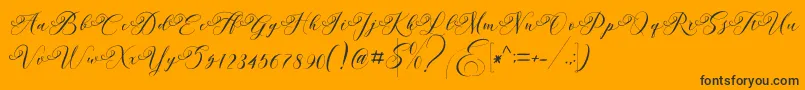 Andeglei-Schriftart – Schwarze Schriften auf orangefarbenem Hintergrund