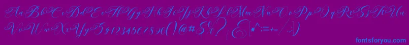 Andeglei Font – Blue Fonts on Purple Background
