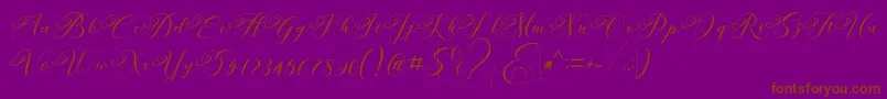 Andeglei Font – Brown Fonts on Purple Background