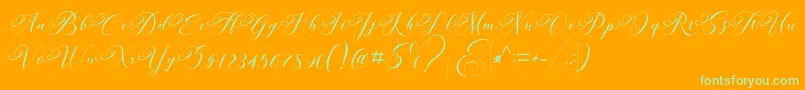 Andeglei Font – Green Fonts on Orange Background