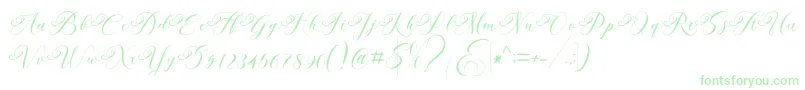 Andeglei-Schriftart – Grüne Schriften auf weißem Hintergrund