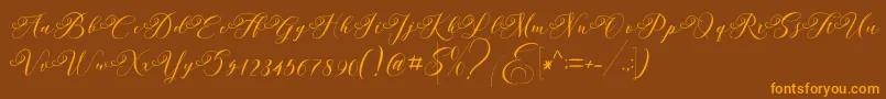 Andeglei Font – Orange Fonts on Brown Background