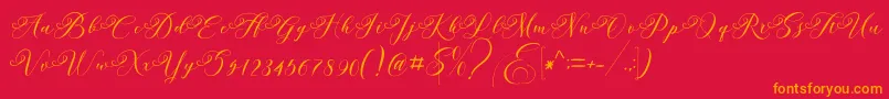 Andeglei Font – Orange Fonts on Red Background