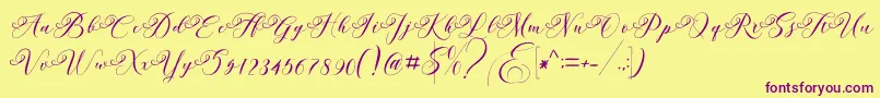 Andeglei Font – Purple Fonts on Yellow Background