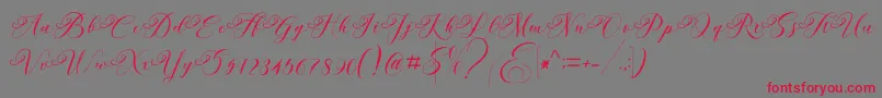 フォントAndeglei – 赤い文字の灰色の背景