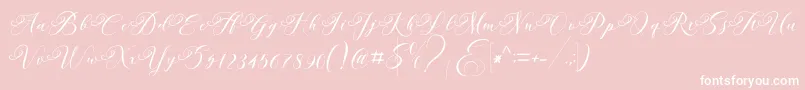 Andeglei-Schriftart – Weiße Schriften auf rosa Hintergrund