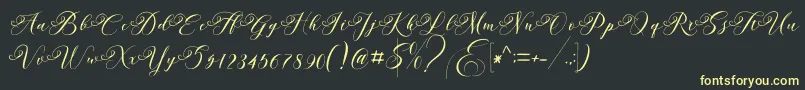 Andeglei-Schriftart – Gelbe Schriften auf schwarzem Hintergrund