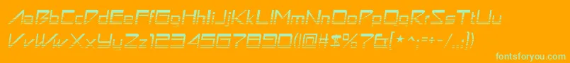 AstronboyvideoRegular Font – Green Fonts on Orange Background