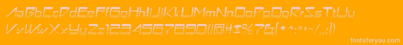 AstronboyvideoRegular-Schriftart – Rosa Schriften auf orangefarbenem Hintergrund