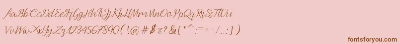 Czcionka Andella Script – brązowe czcionki na różowym tle