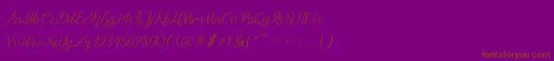 Andella Script Font – Brown Fonts on Purple Background