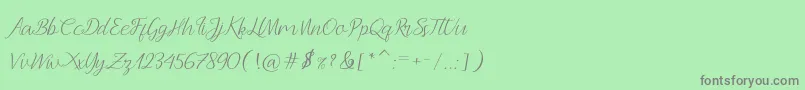 Шрифт Andella Script – серые шрифты на зелёном фоне