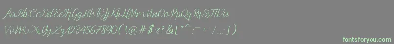 Andella Script Font – Green Fonts on Gray Background