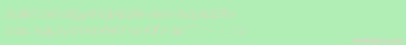 Andella Script Font – Pink Fonts on Green Background