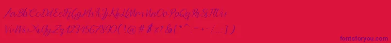 Andella Script Font – Purple Fonts on Red Background