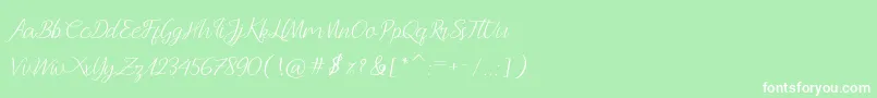 Police Andella Script – polices blanches sur fond vert