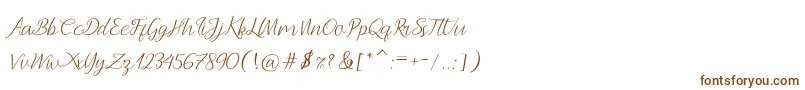 Andella Script-fontti – ruskeat fontit valkoisella taustalla