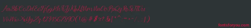 フォントAndella Script – 黒い背景に赤い文字