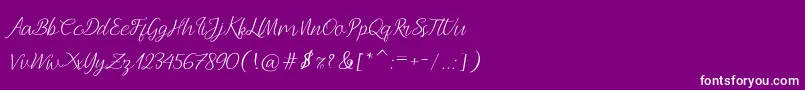 Шрифт Andella Script – белые шрифты на фиолетовом фоне