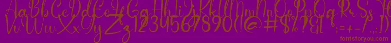 Anderella Demo Font – Brown Fonts on Purple Background