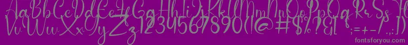 Anderella Demo-Schriftart – Graue Schriften auf violettem Hintergrund