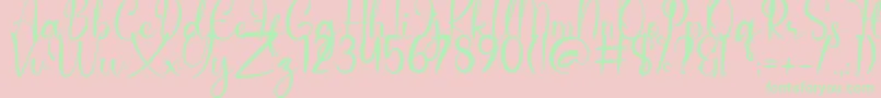 Anderella Demo Font – Green Fonts on Pink Background