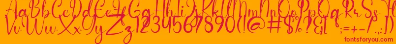 Anderella Demo Font – Red Fonts on Orange Background