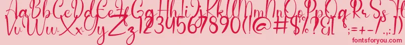 Anderella Demo Font – Red Fonts on Pink Background