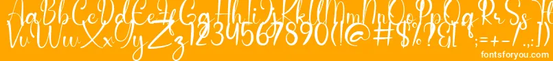 Anderella Demo-Schriftart – Weiße Schriften auf orangefarbenem Hintergrund