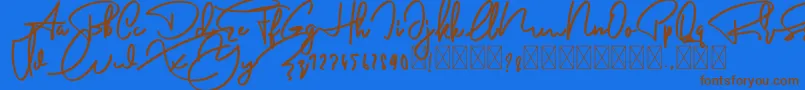 AnderfontFree Font – Brown Fonts on Blue Background