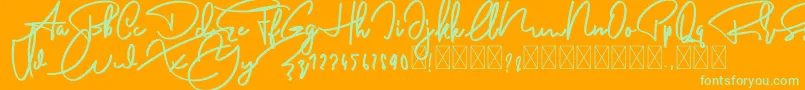 AnderfontFree Font – Green Fonts on Orange Background