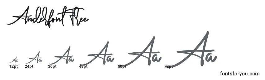 AnderfontFree Font Sizes
